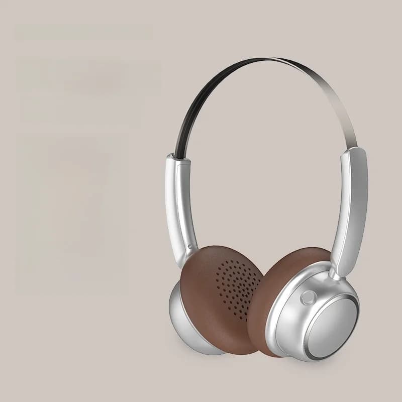 سماعات بلوتوث لاسلكية بتصميم كلاسيكي وعصابة رأس معدنية وعمر بطارية طويل