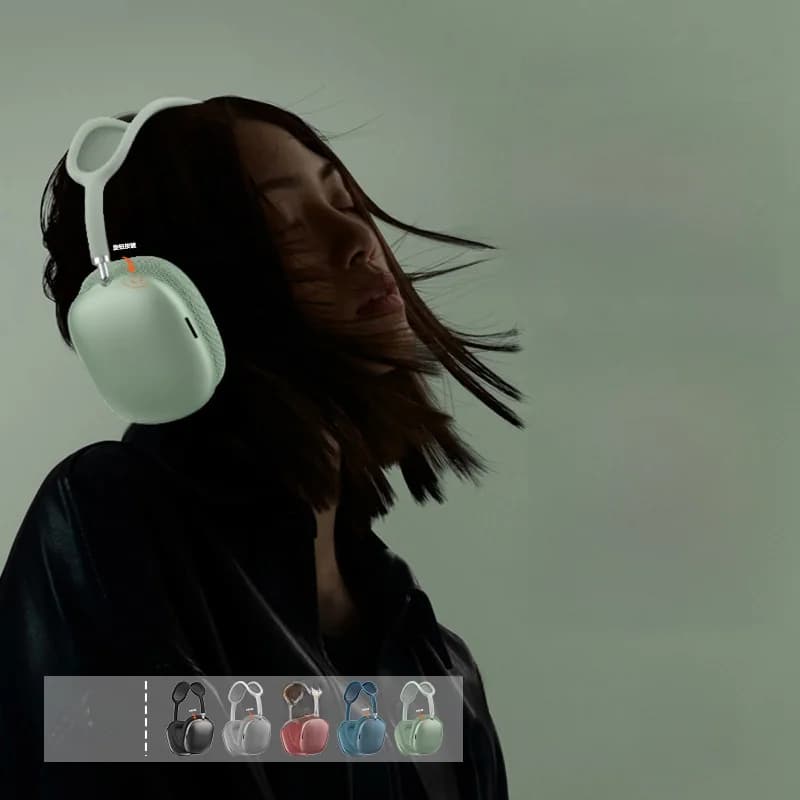 سماعات بلوتوث 5.4 فوق الأذن مع مقبض دوار وراديو FM