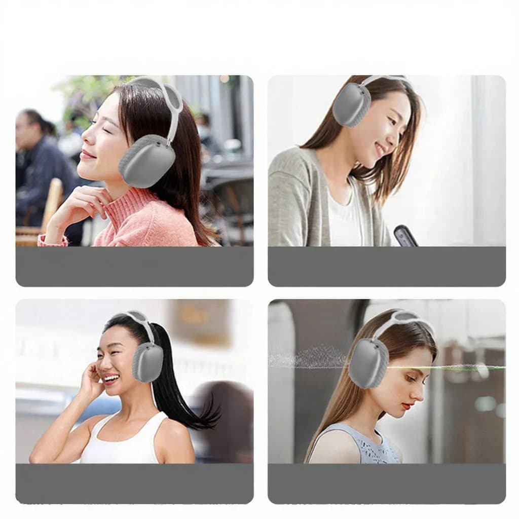 سماعات لاسلكية فوق الأذن مع أكواب أذن مغناطيسية وعصابة رأس شبكية